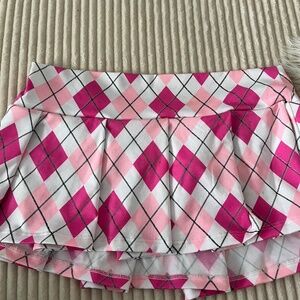 Pink argyle costume lingerie skirt